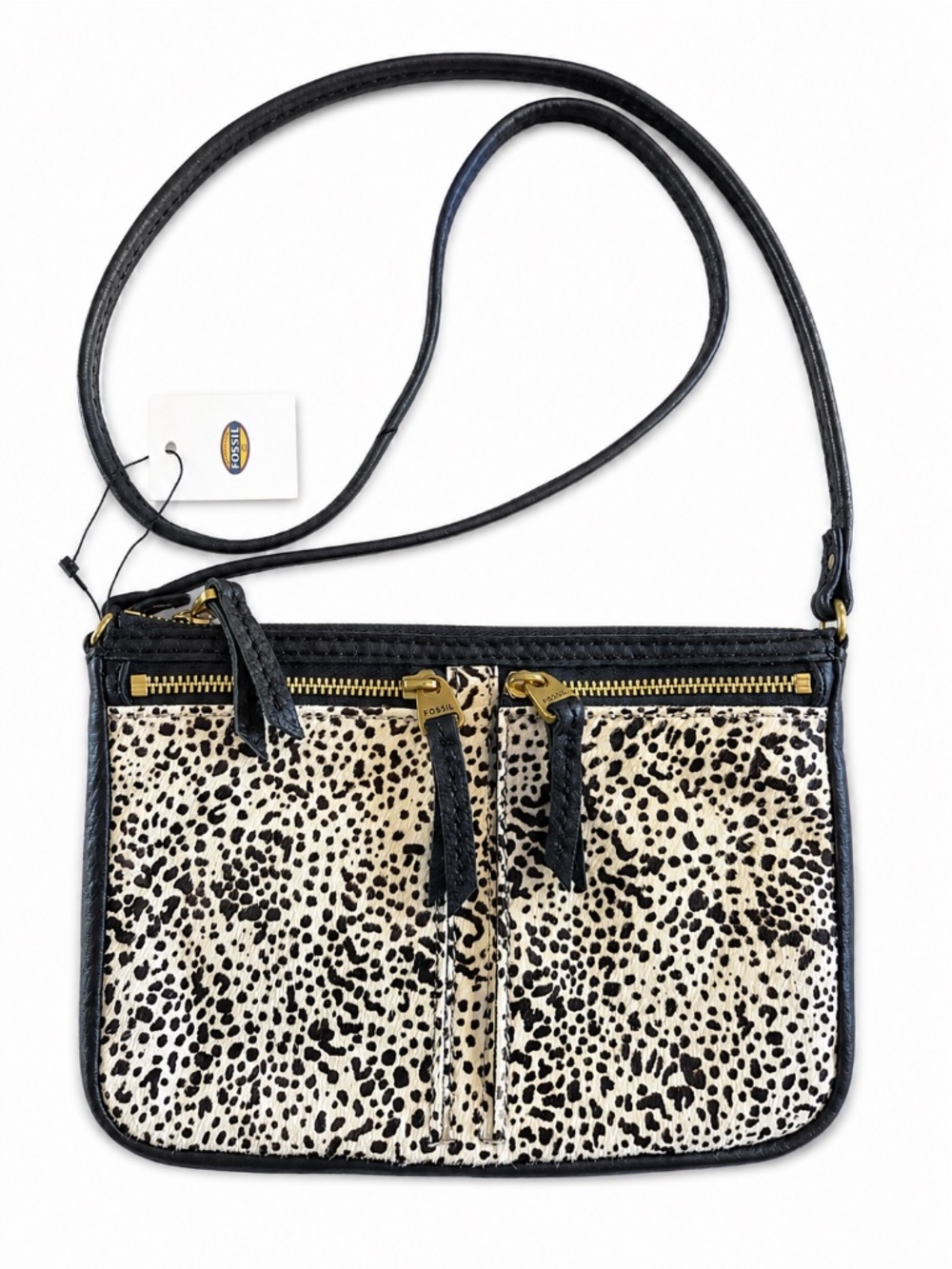 NWT Fossil crossbody purse/bag leather cow hide cowgirl western country